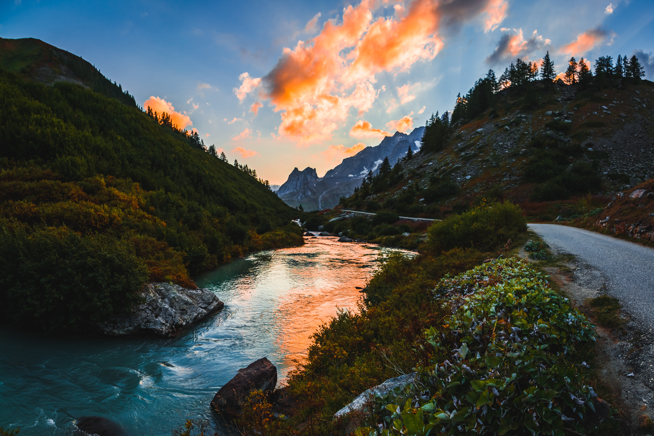 Tramonto sulla Dora di Veny