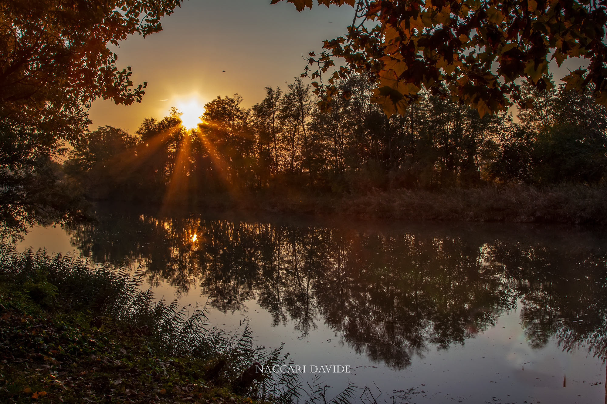 Sunset over the river.