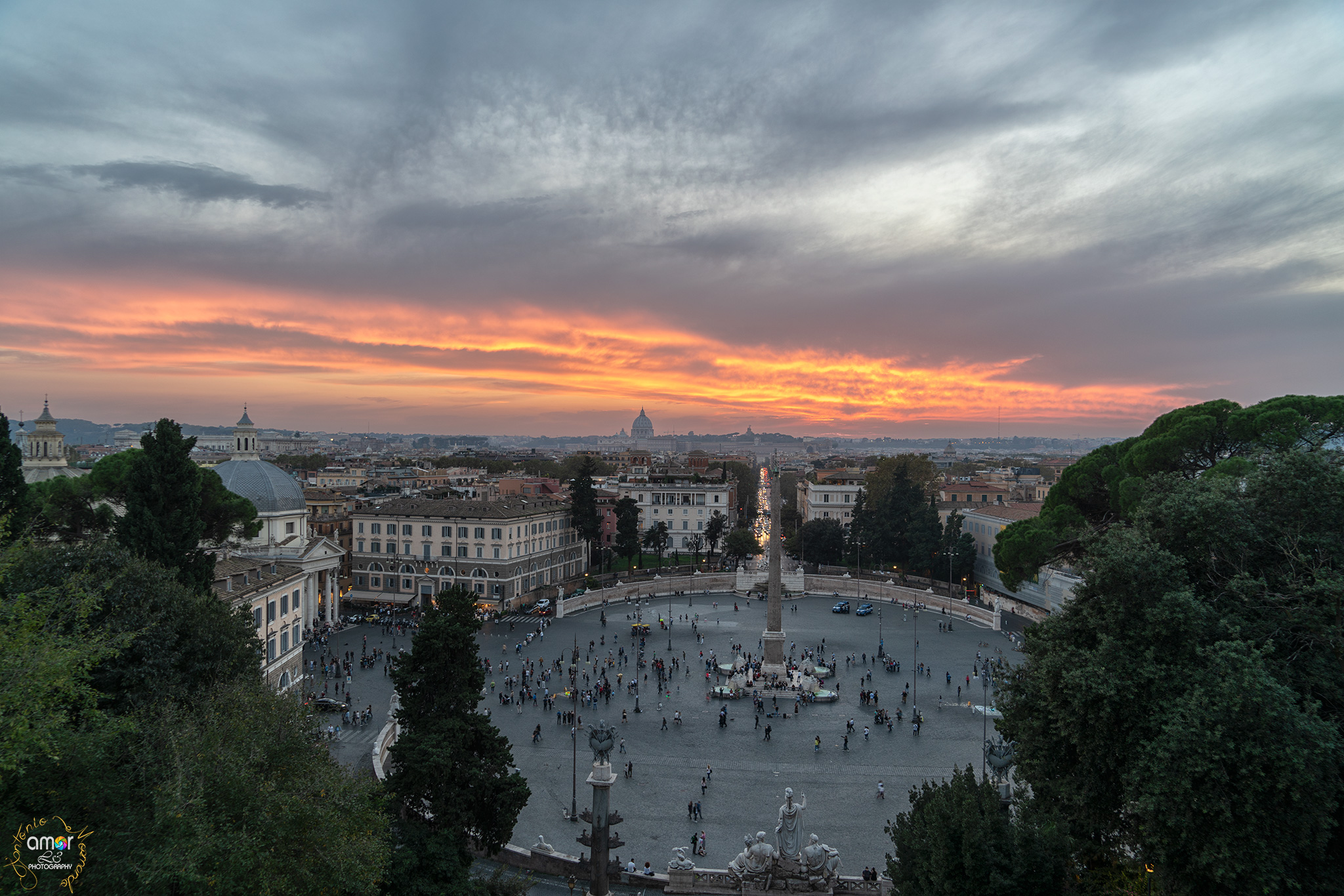 Piazza del Popolo from Pincio (Villa Borghese)