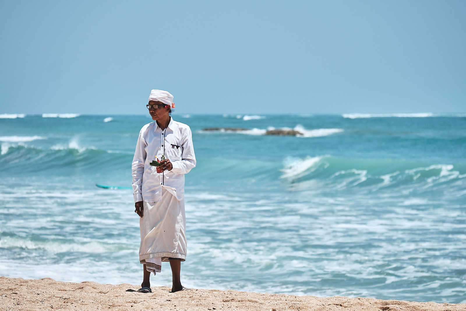 Balinese with white ceremony dress