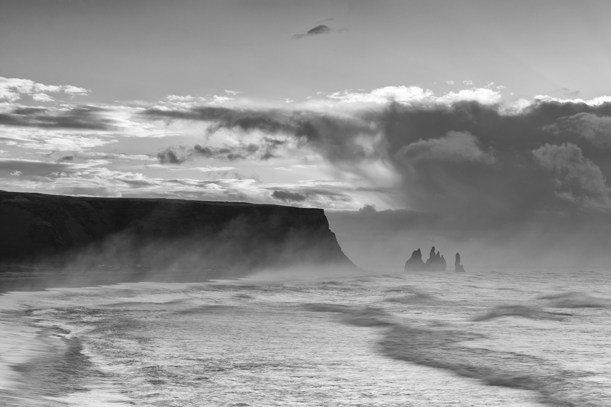 Reynisfjara in B&W