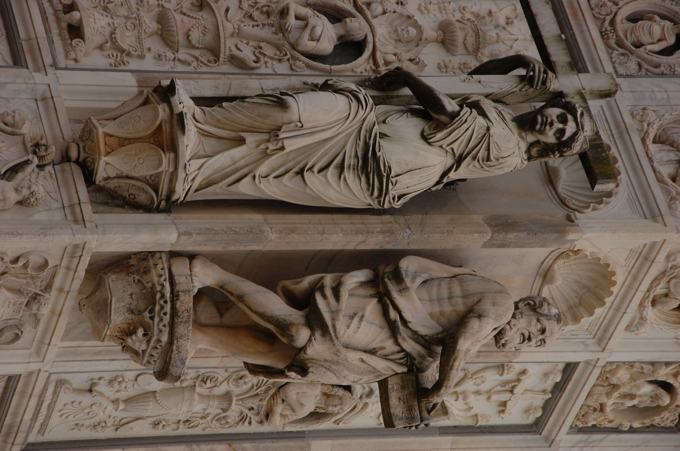 Glimpses of the marble façade of the Certosa 1