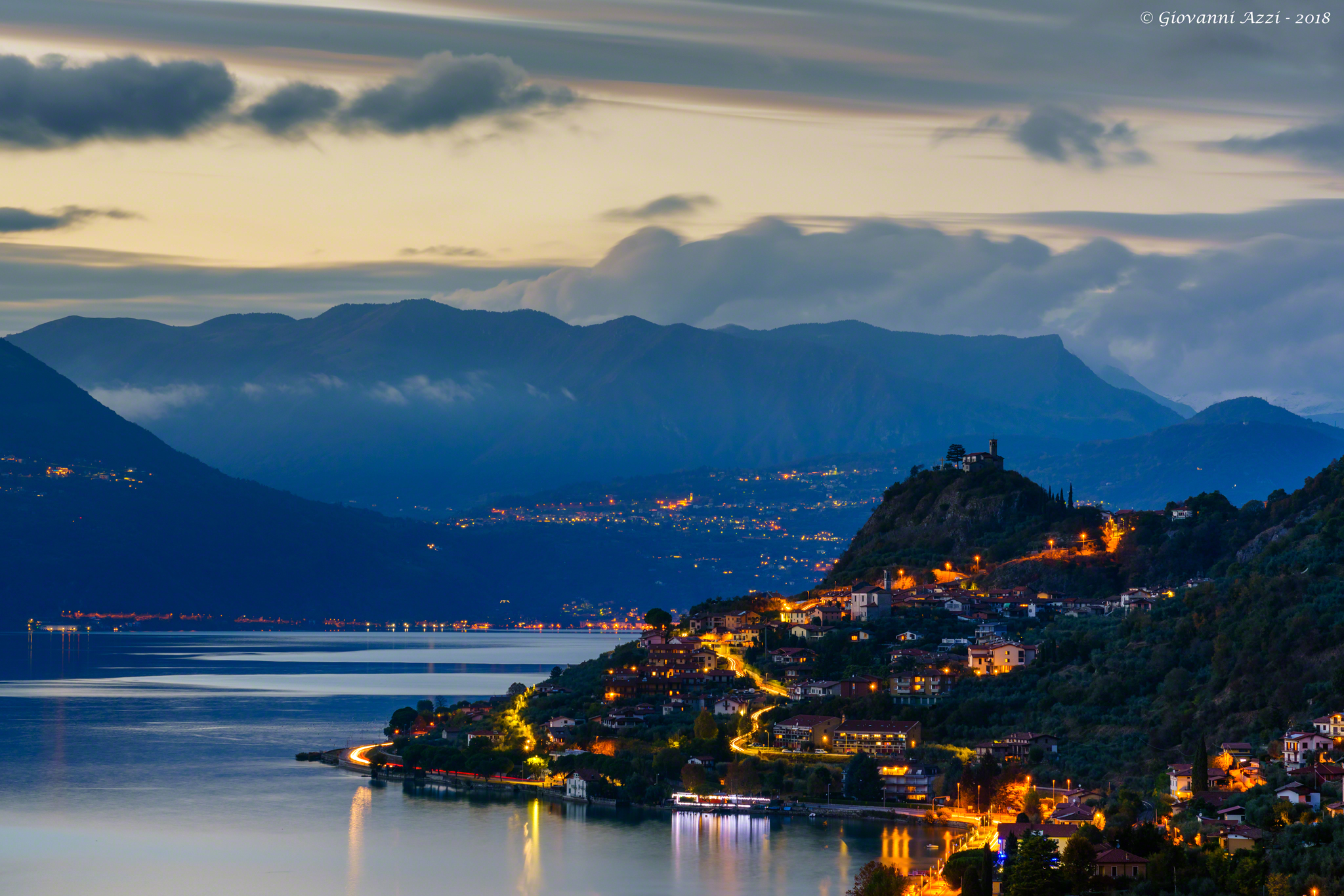 It is evening on Lake Iseo