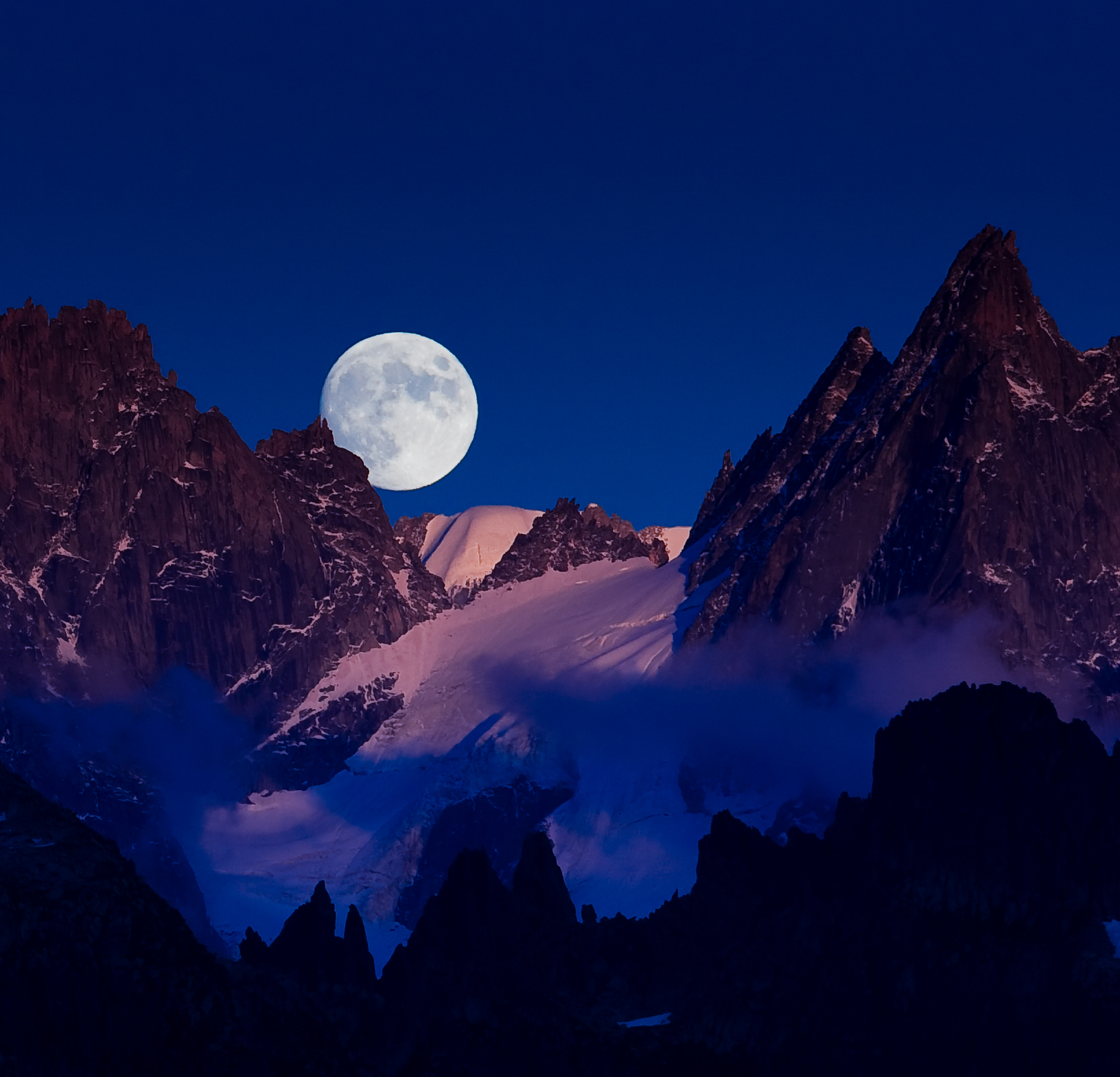 moonrise in a summer sunset