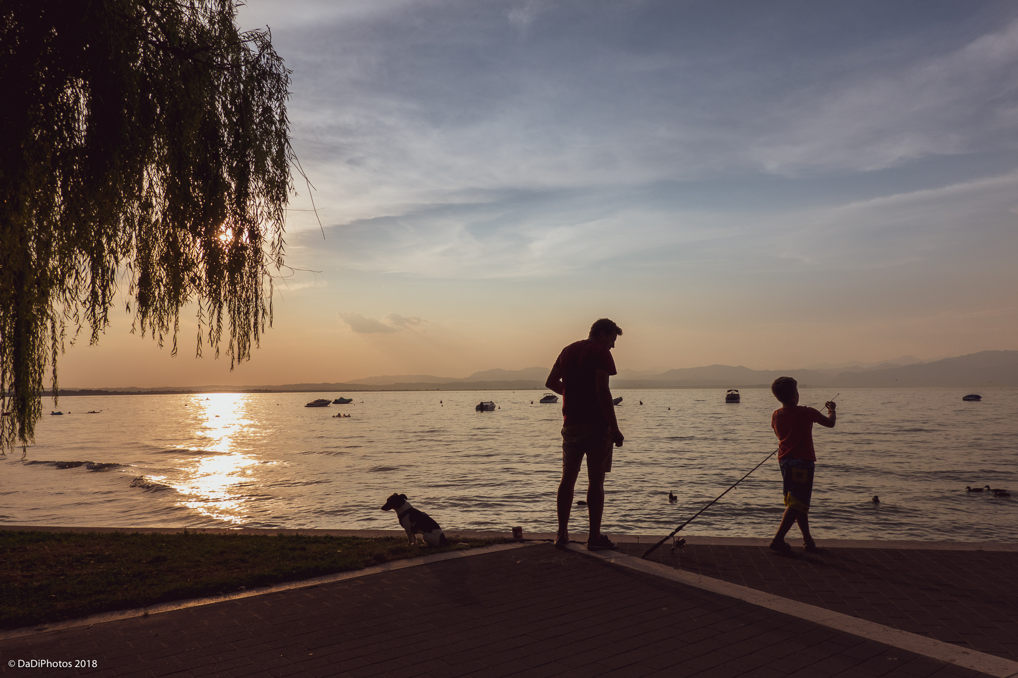 learning to fishing on the lake