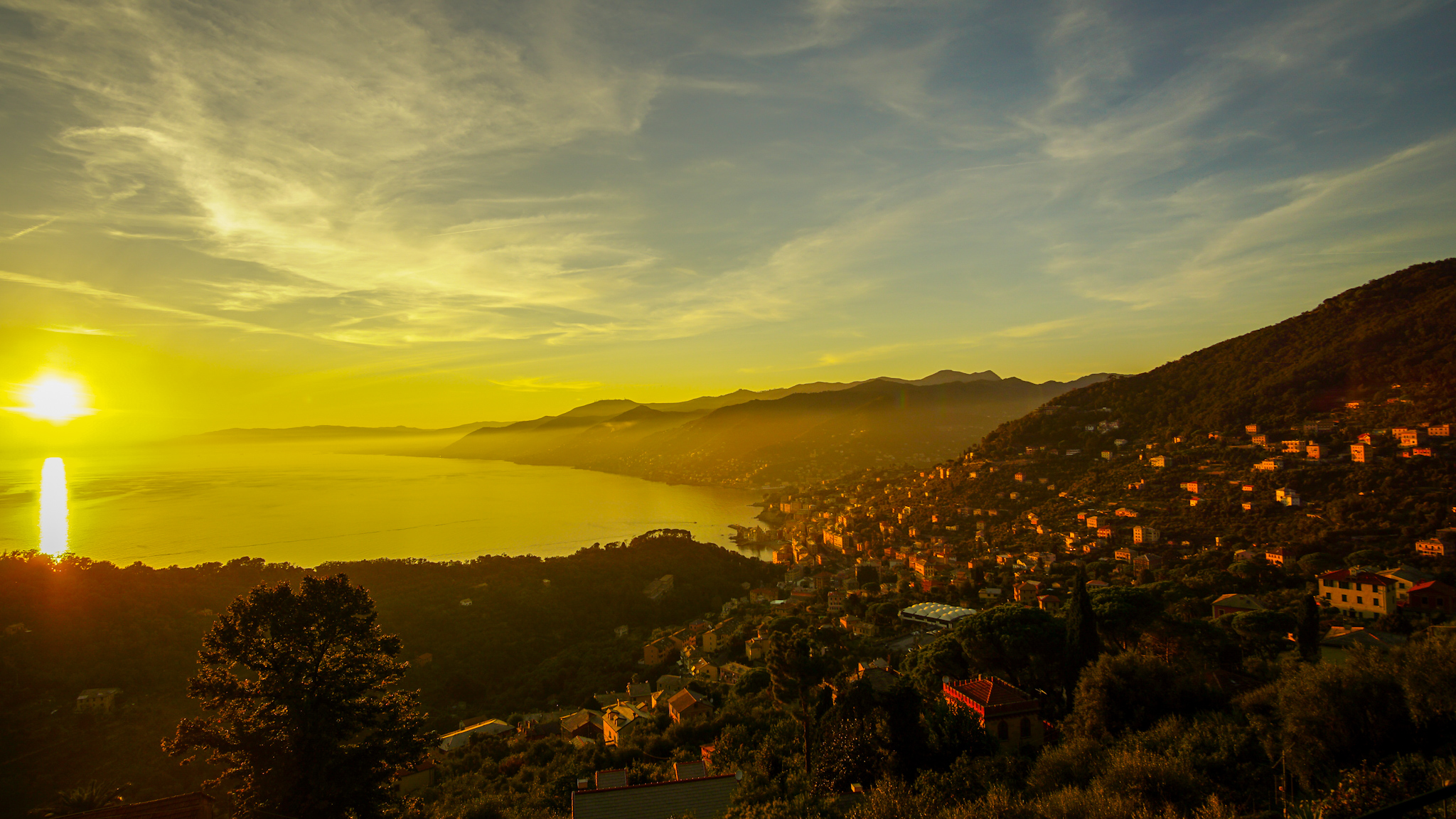 Tramonto a san Rocco di Camogli