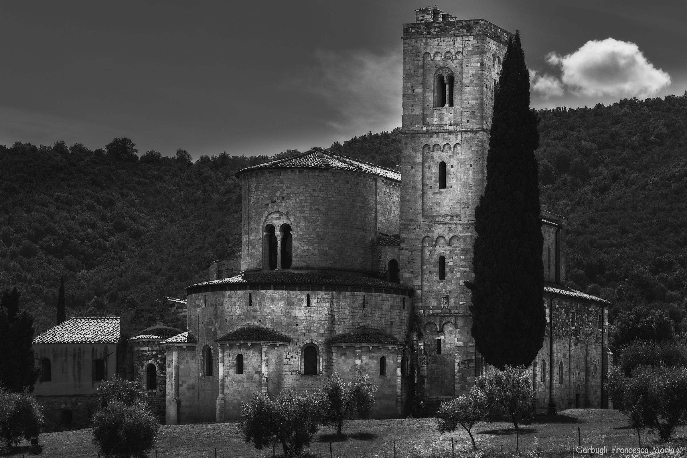 Abbazia di Sant'Antimo in B&W