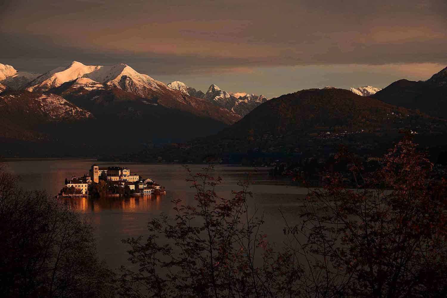 First snow on the mountains