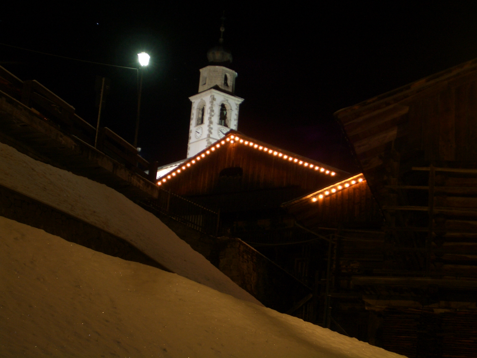 Snow and Christmas decorations