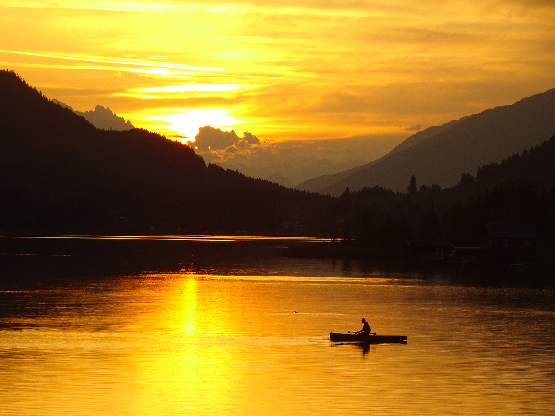 Sunset on Lake Weissensee