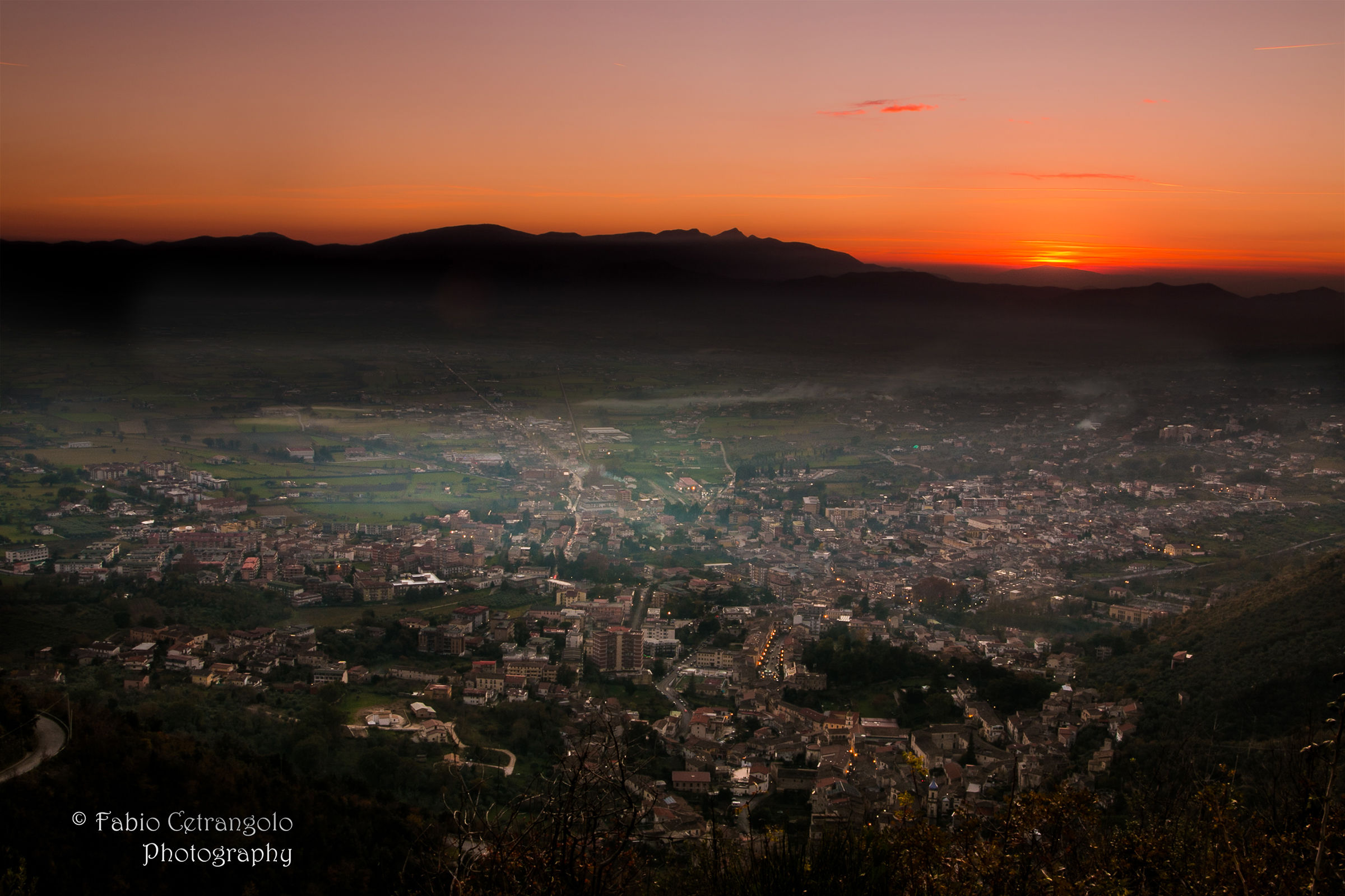 Sunset over the Matese Valley.