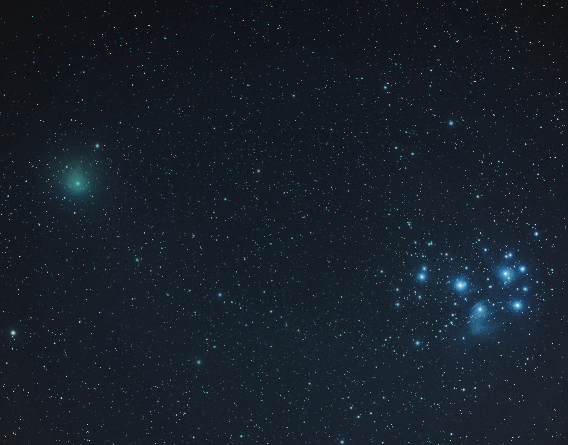 Comet 46p and the Pleiades