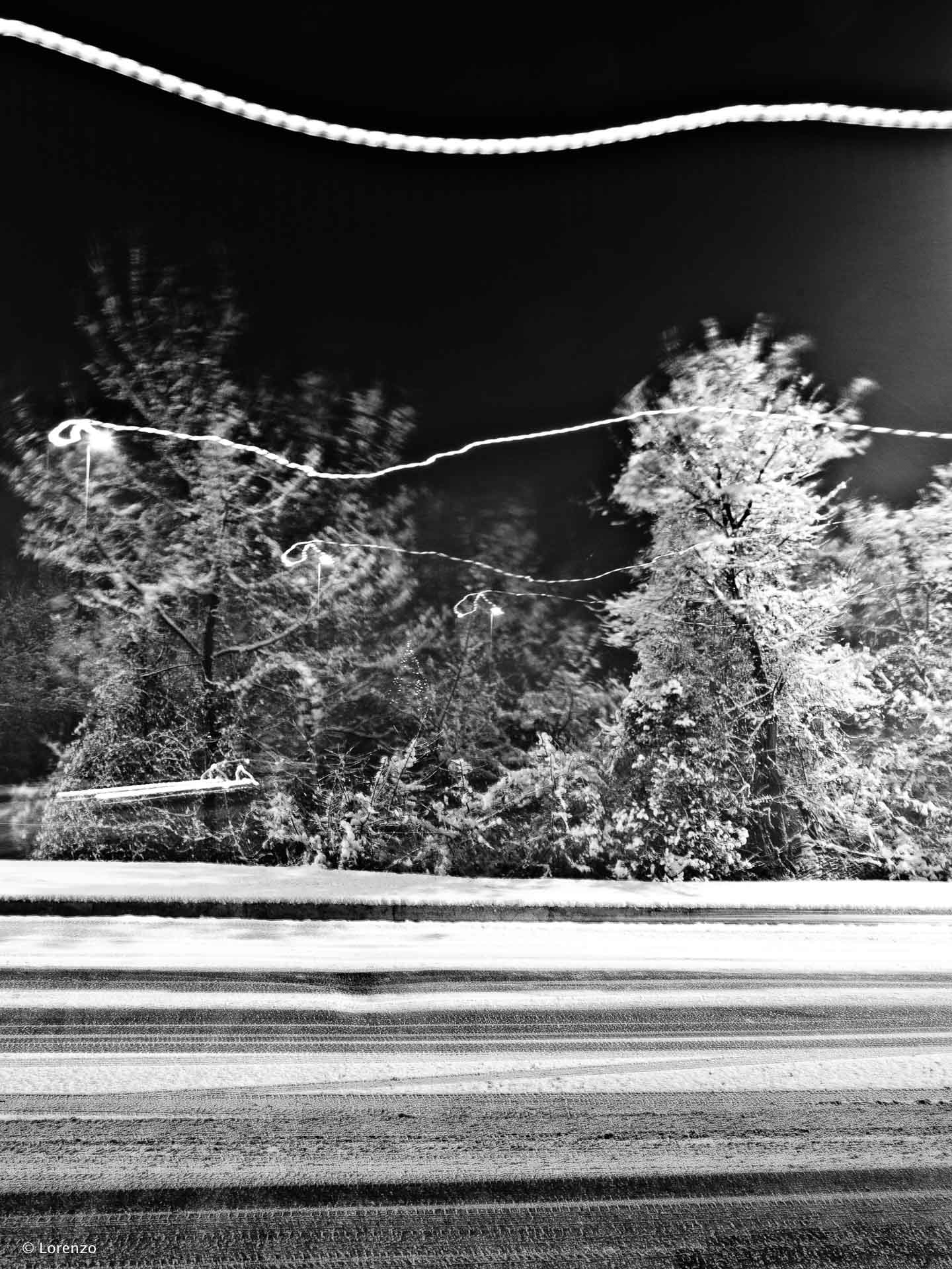 Asphalt Snow and lights