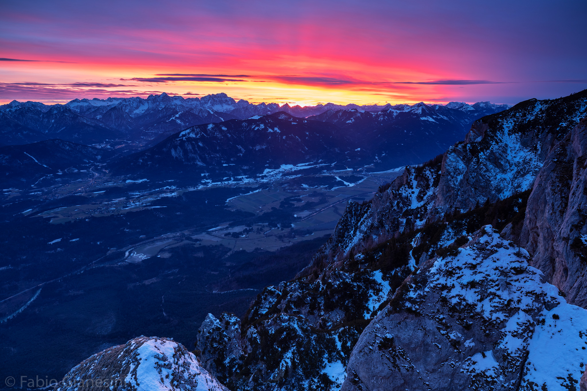 Sunset from Mount Dobratsch