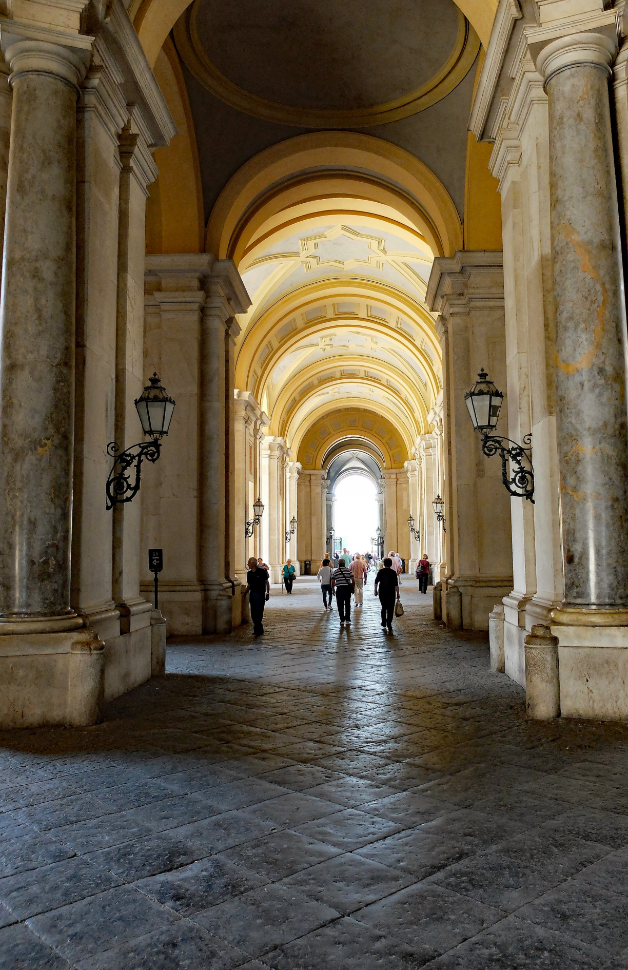 Walking between the columns