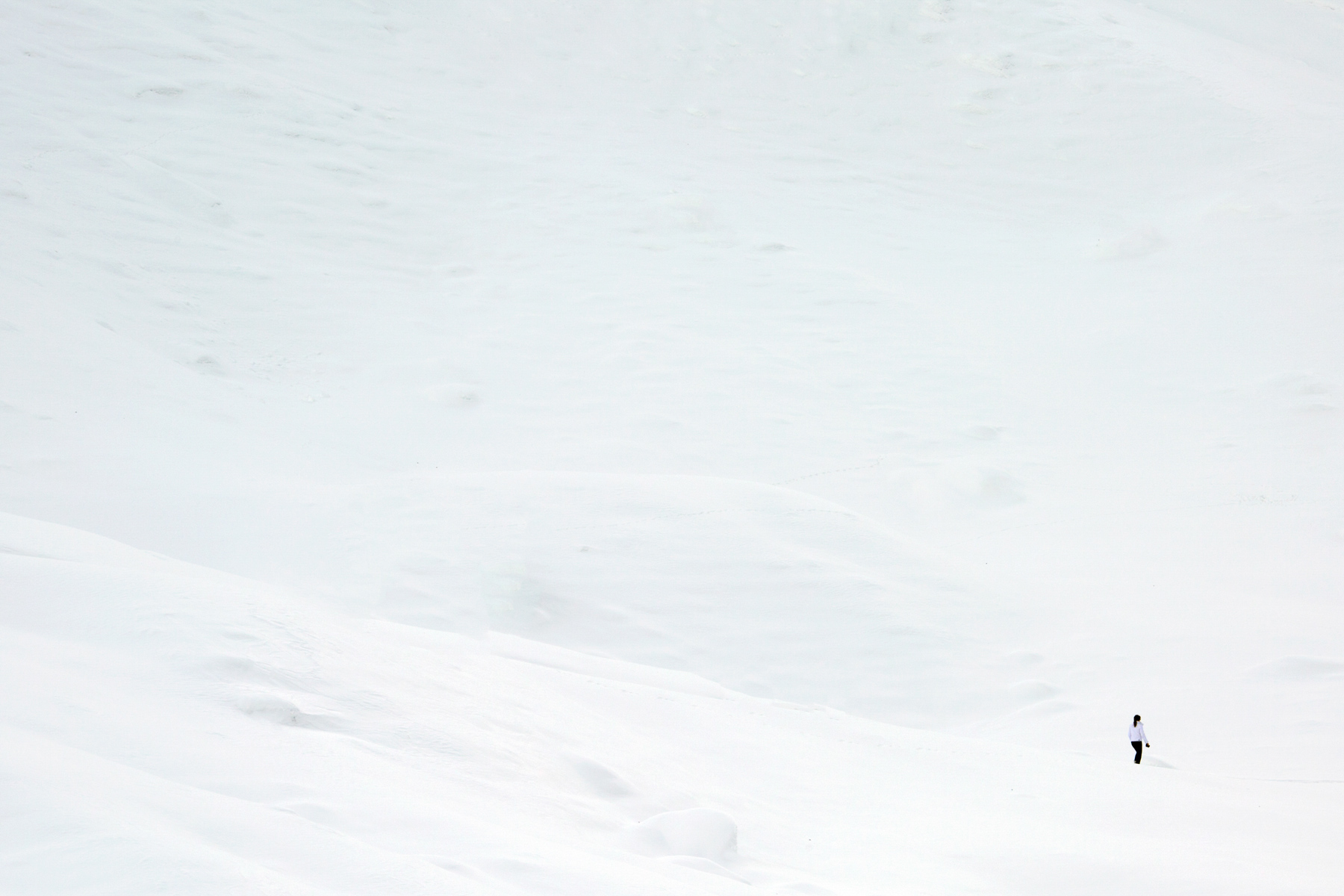 Walking on a sea of snow