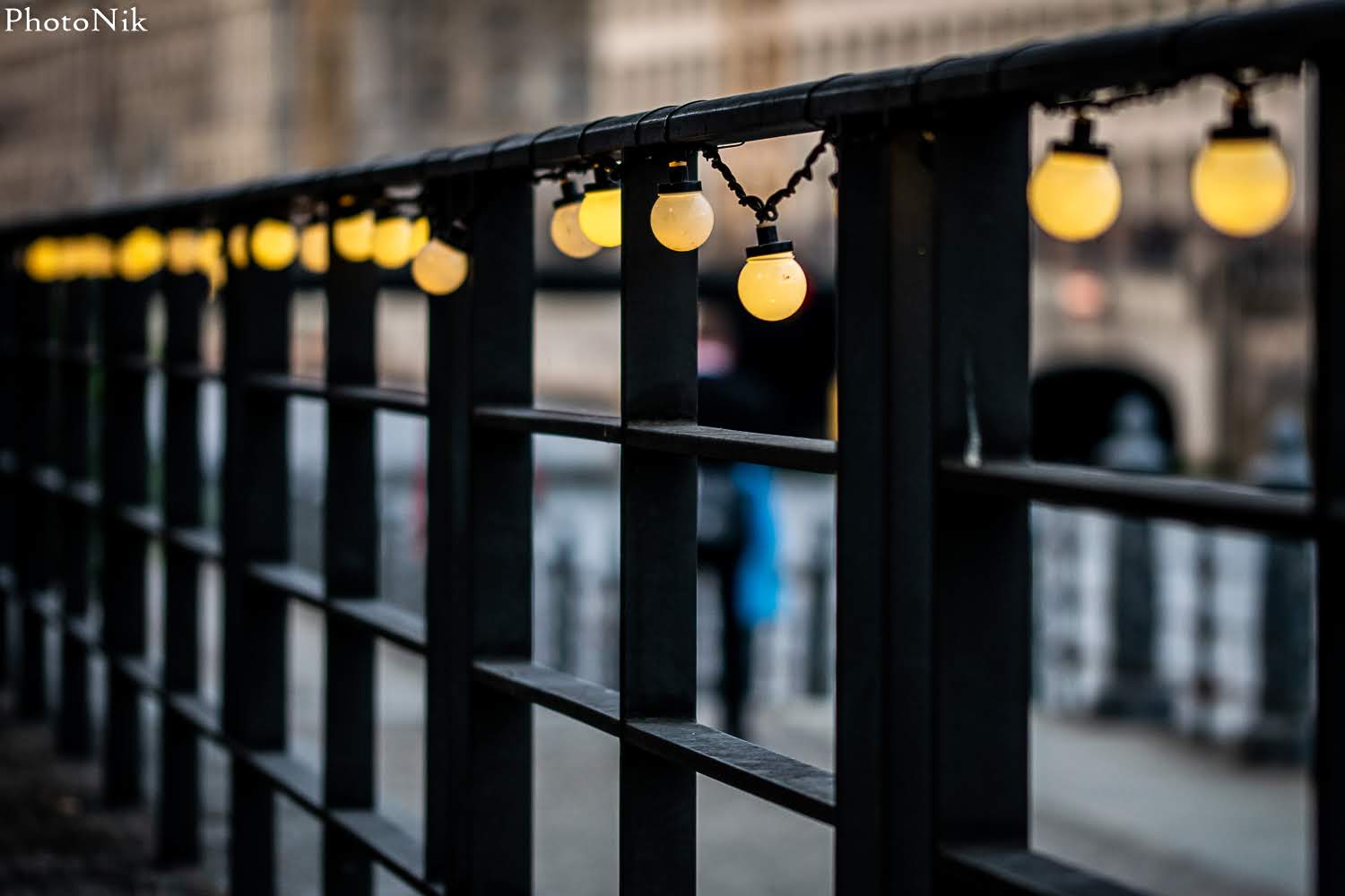 The first lights of the evening