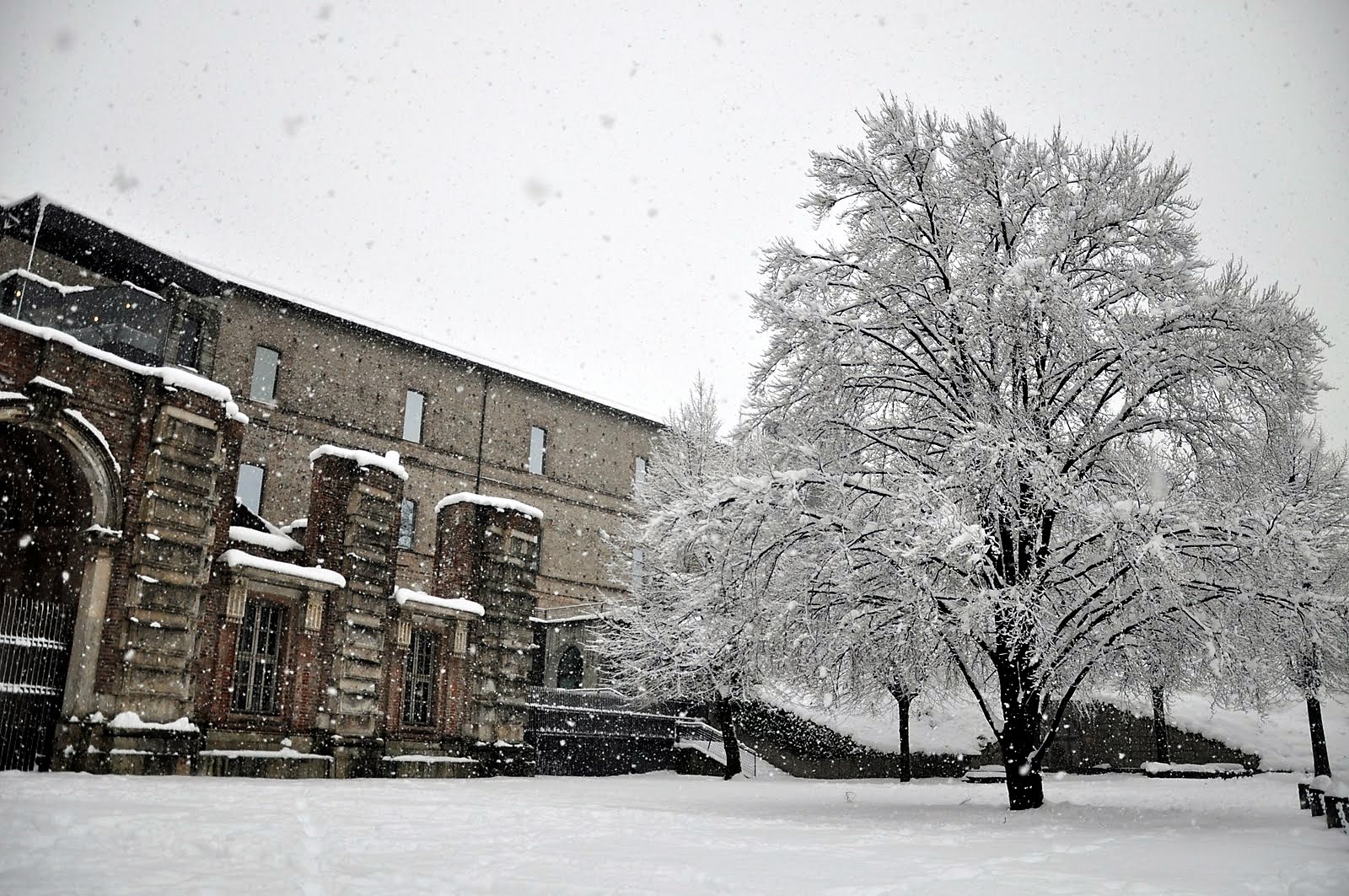 The castle of Rivoli with snow