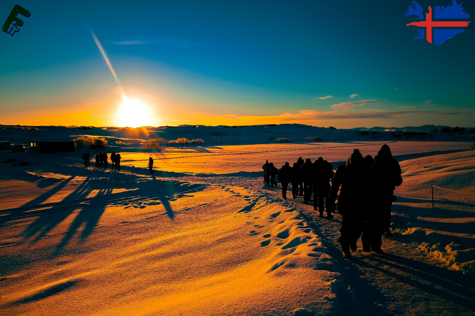 Iceland Man Walk Sunset