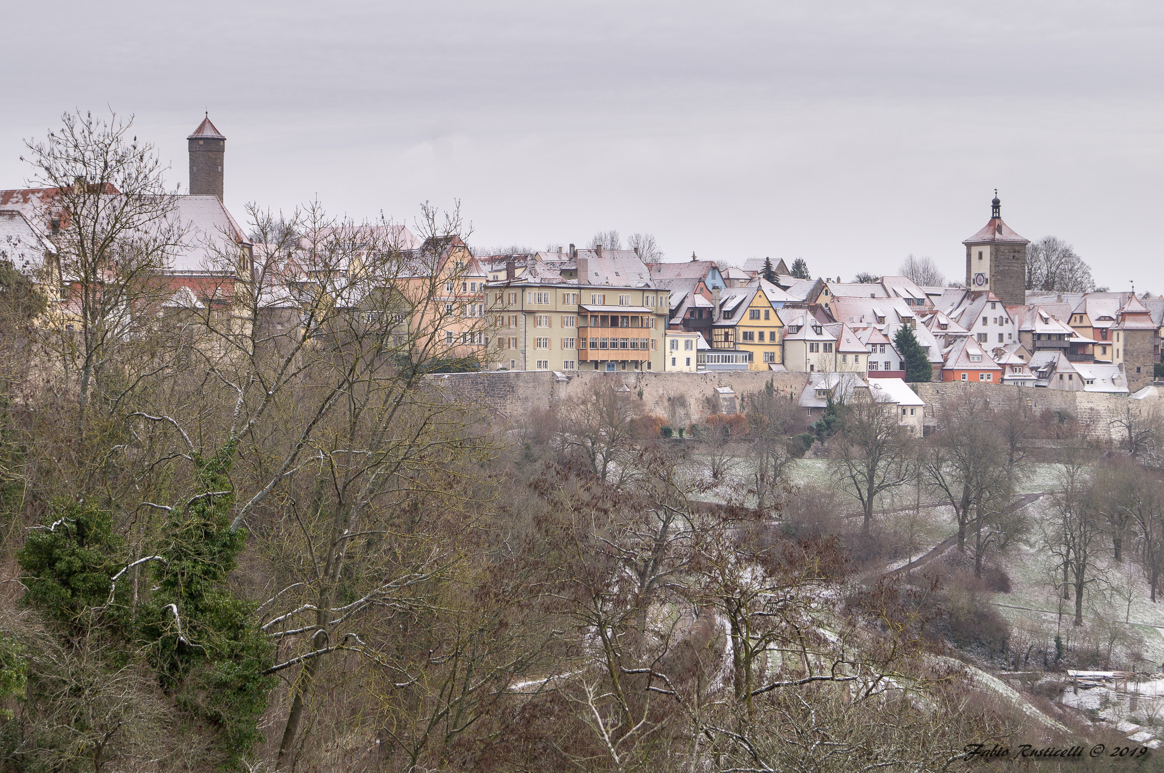 Panorama invernale di Rothenburg ob der Tauber