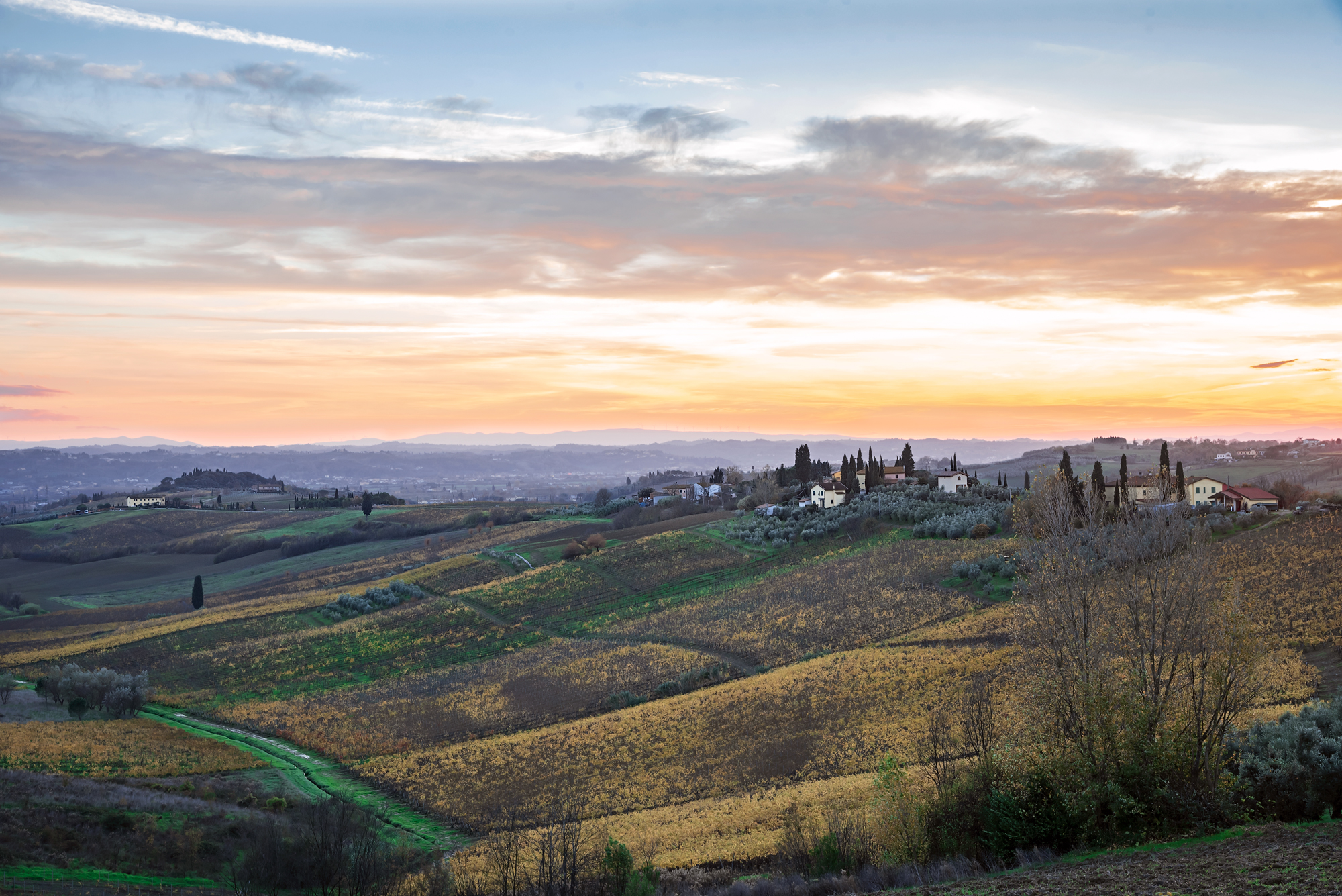 Un cielo infuocato a Vinci