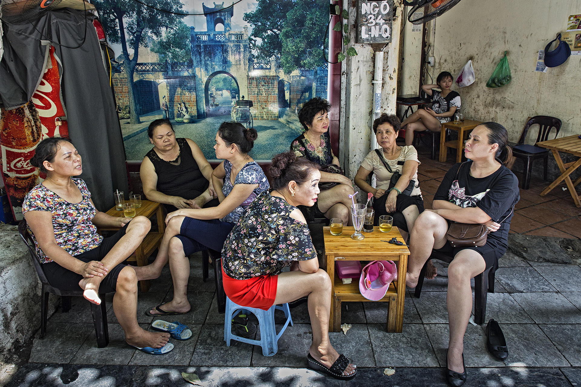 Seven women at the bar