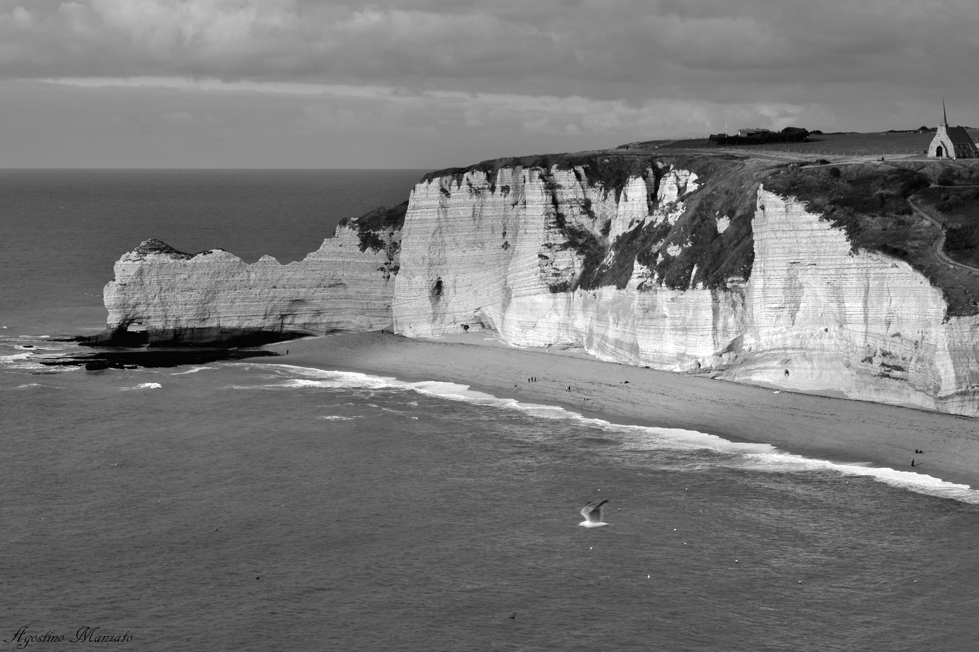 The cliff of Amont at sunset