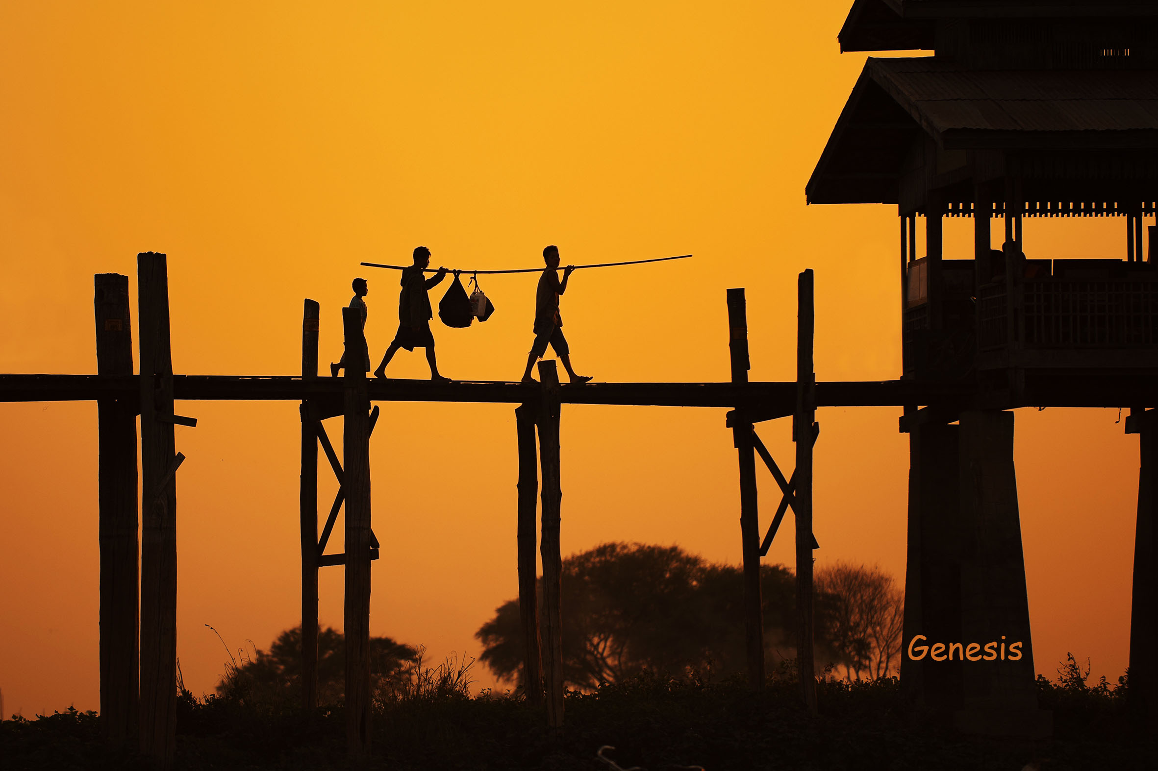 U-Pain Bridge, Mandalay Myanmar