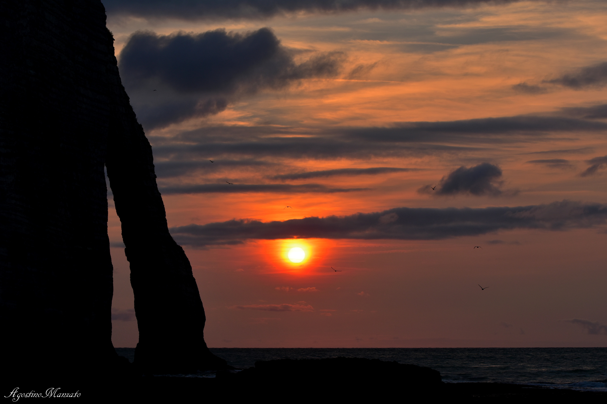 Volo verso il tramonto di Etretat
