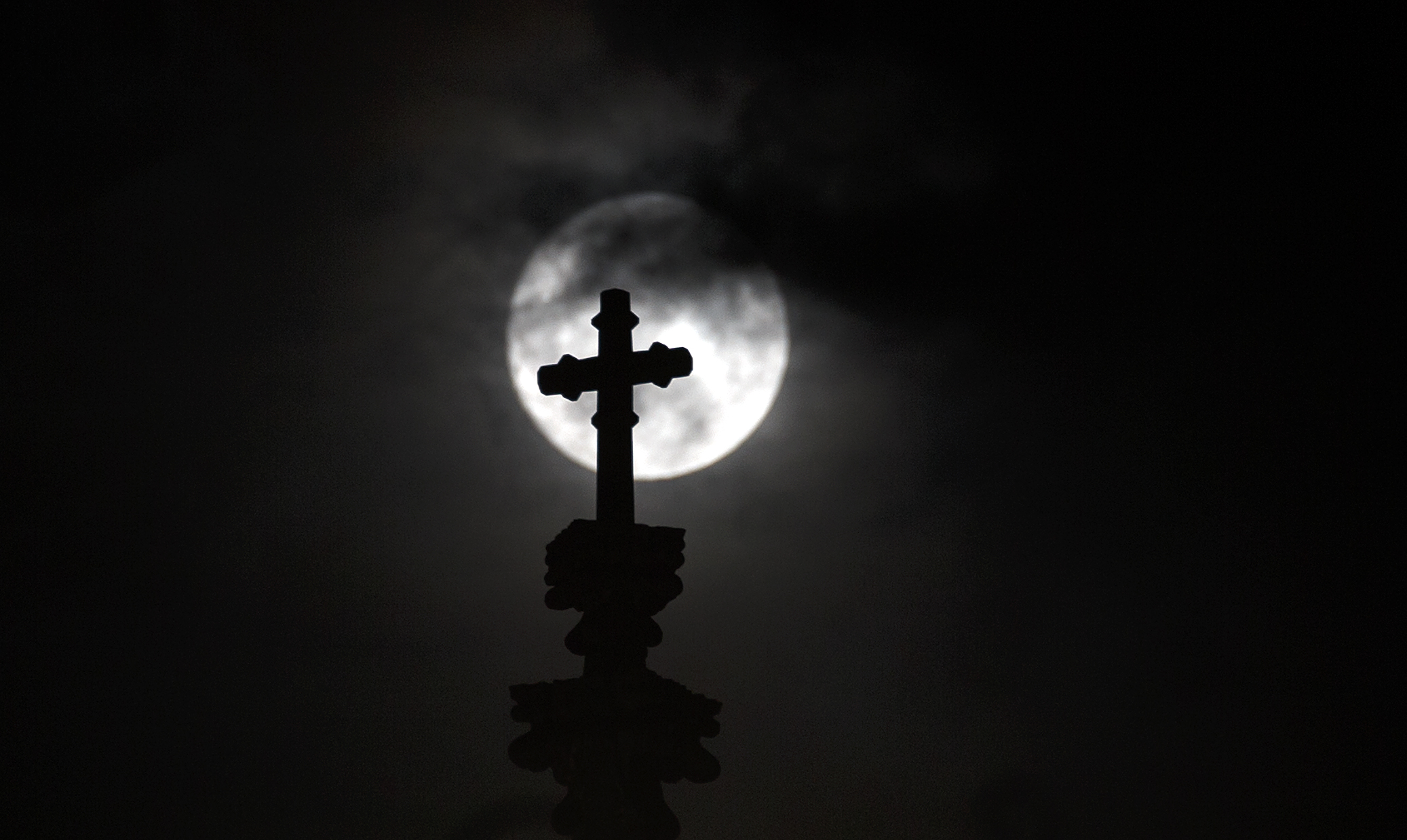 Moon and cross