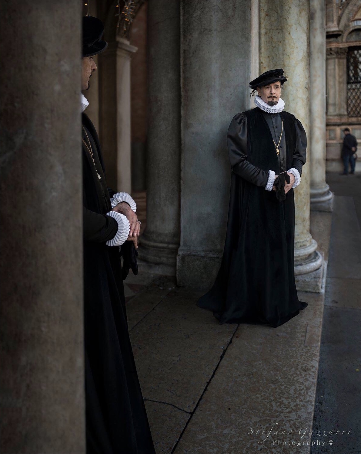 Between the pillars of St. Mark's Square