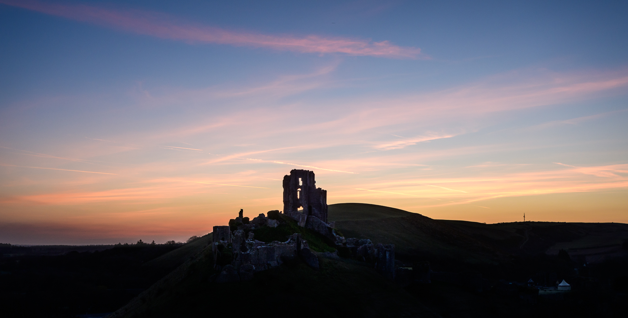 Sunrise al Castello di Corfe