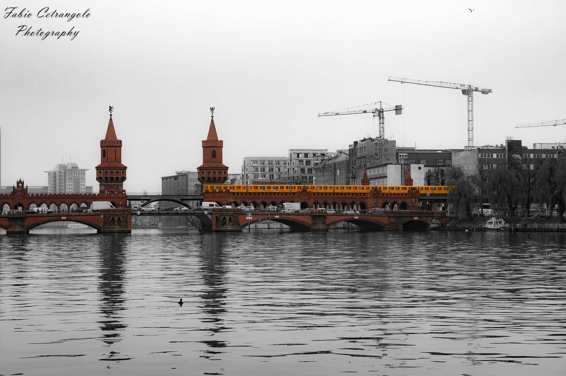 The subway that crosses the Oberbaumbrücke.