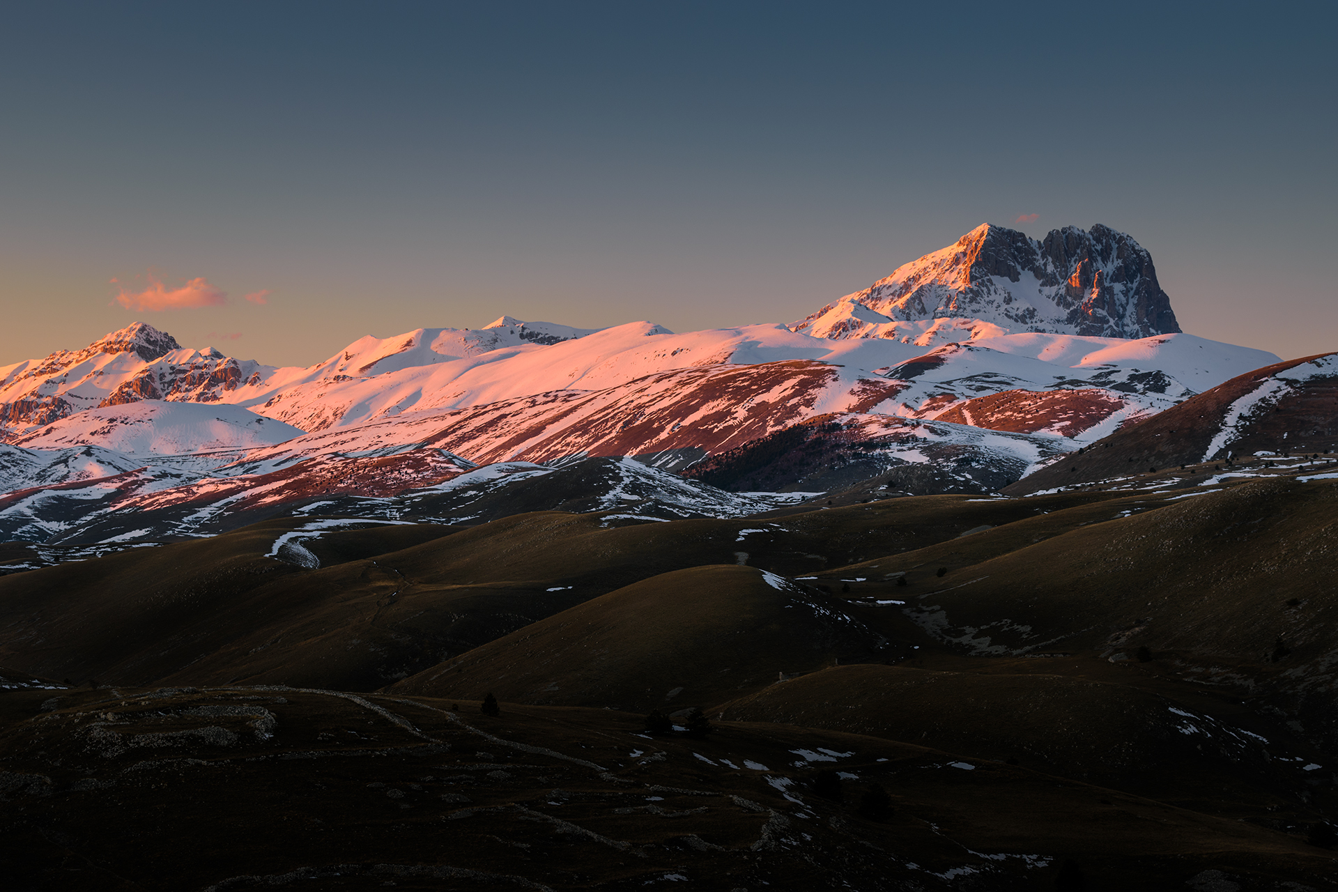 Big Horn, last light of sunset