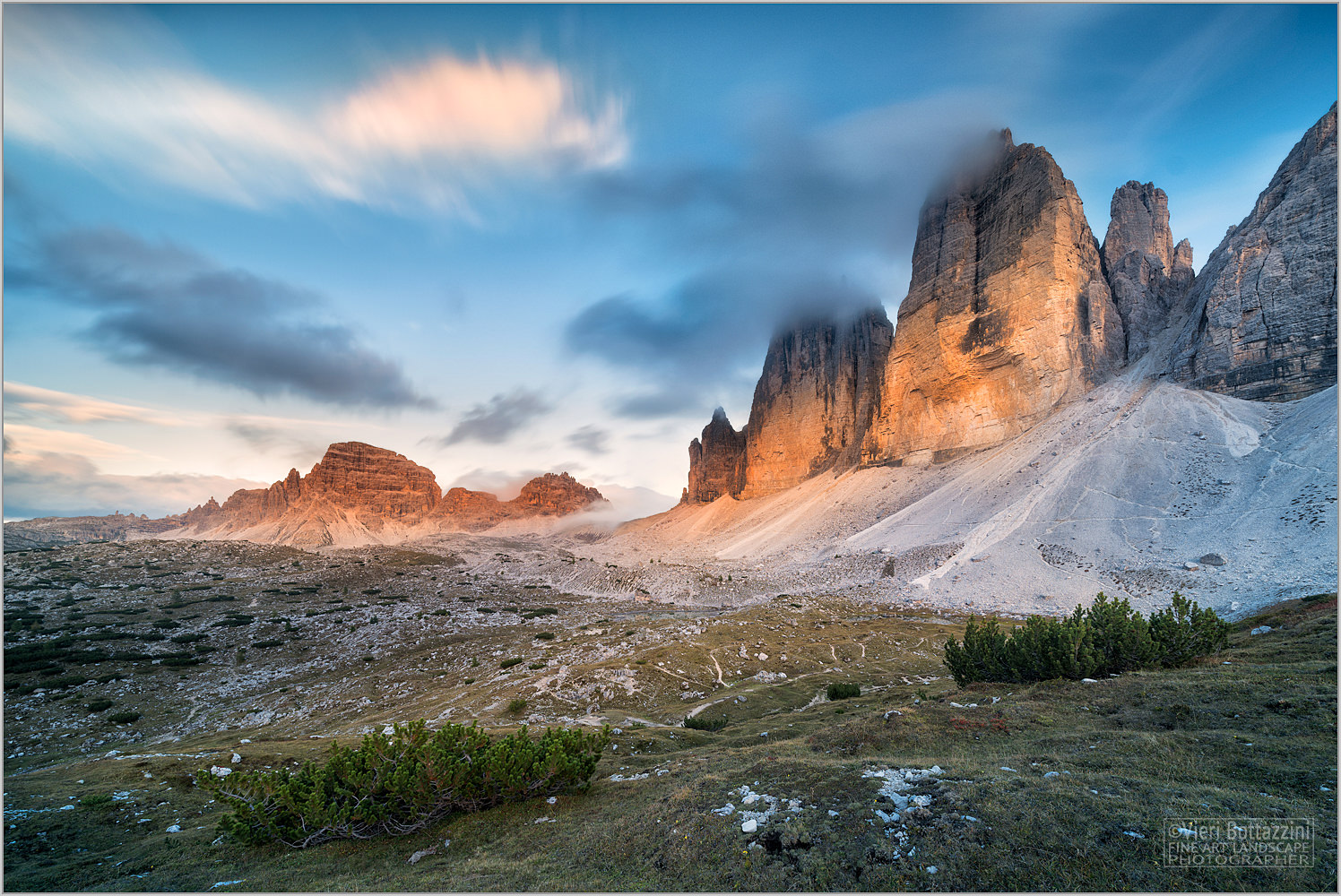 Three Peaks at sunset