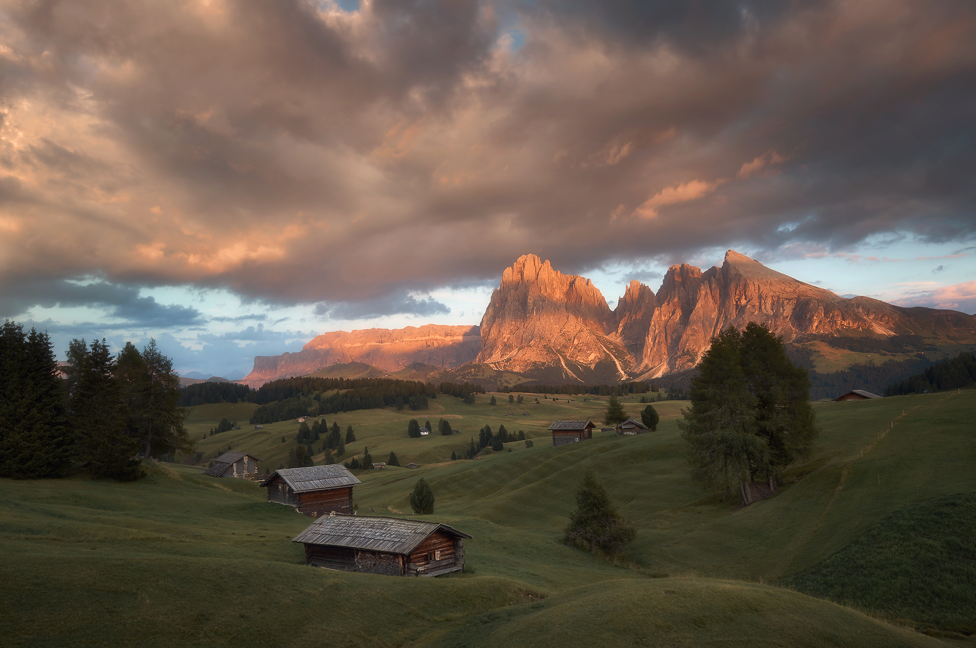 alpe di siusi sunset