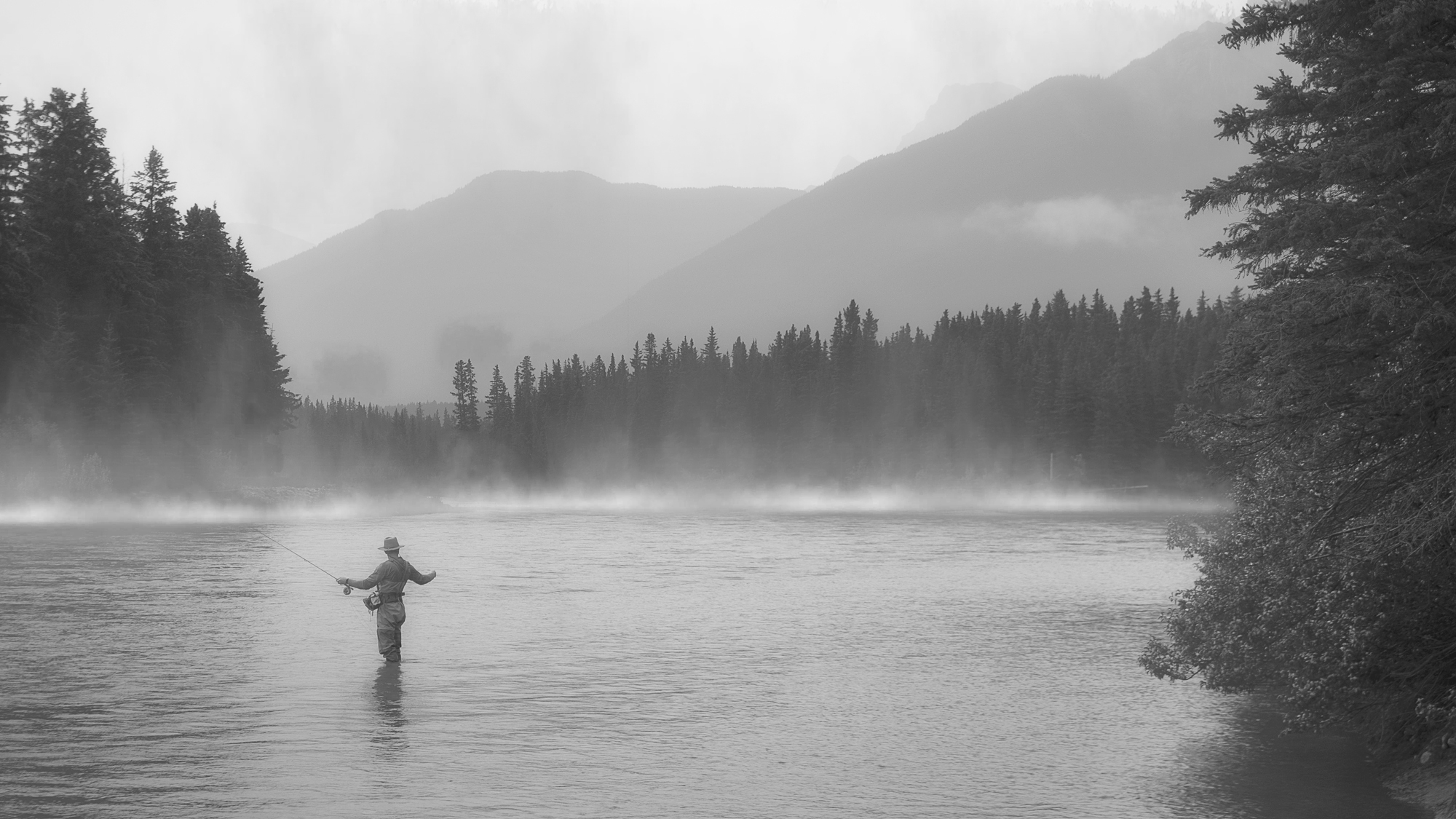 Bow River : il pescatore