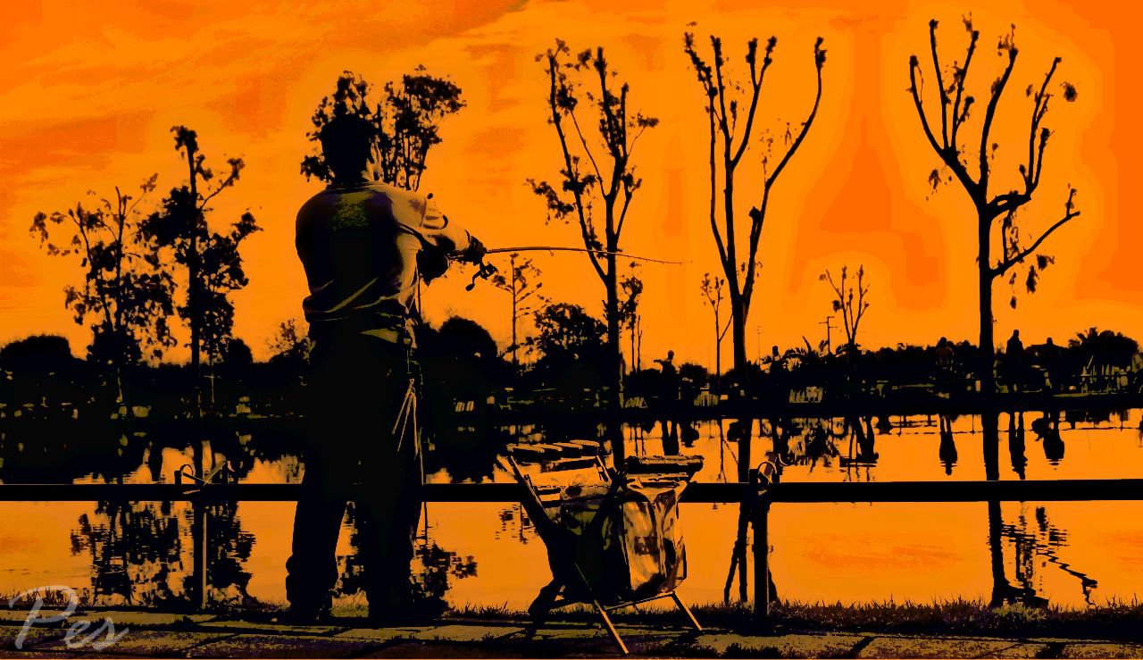 silhouette in aranciorosso