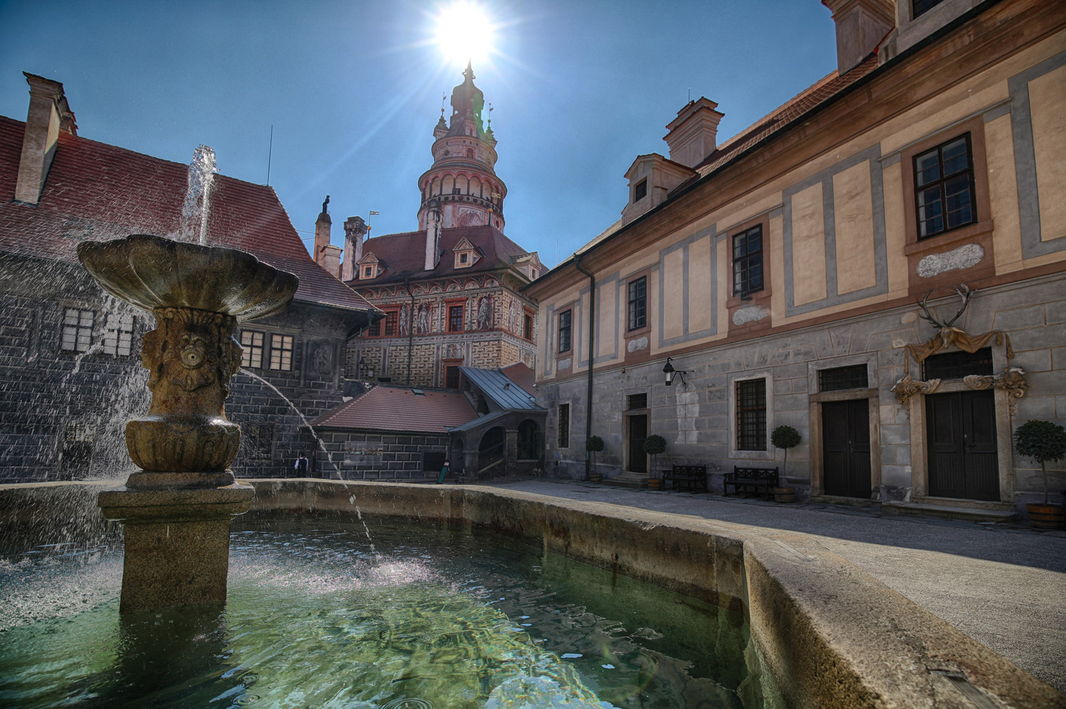 Cesky Krumlov cortile del castello- Repubblica Ceca