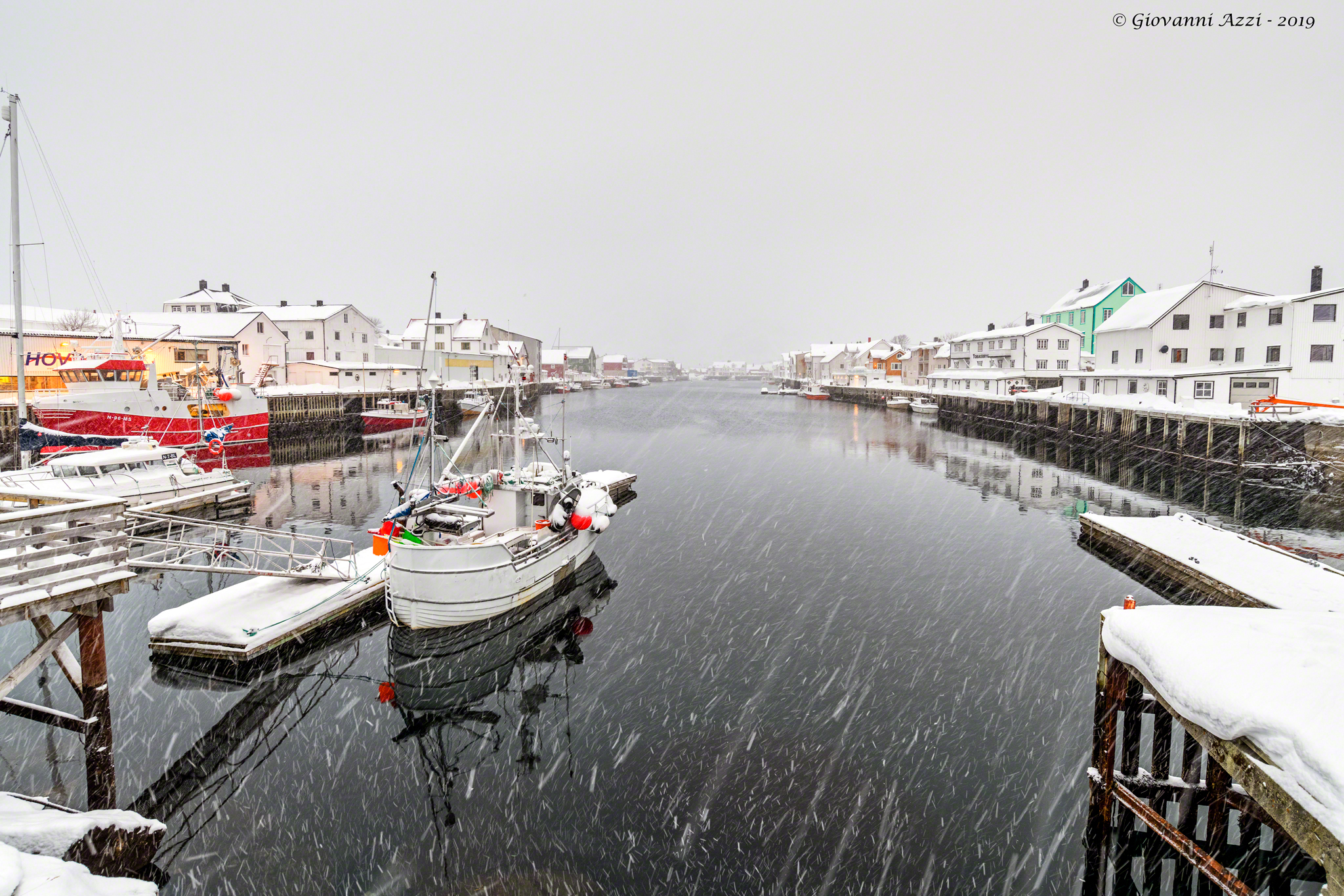 Henningsvaer snowstorm