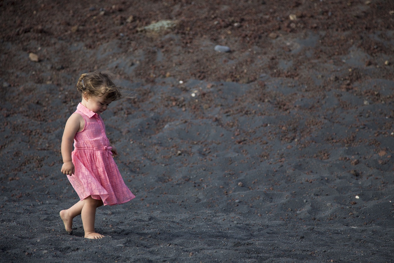 The black sand of Lanzarote