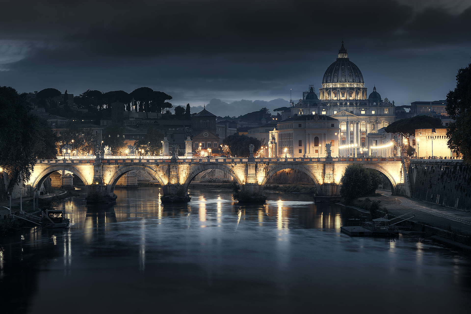 A decidedly dark blue hour