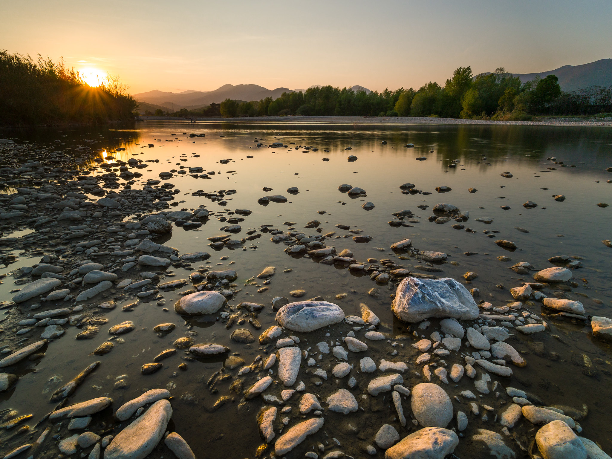 In the bed of the river Centa