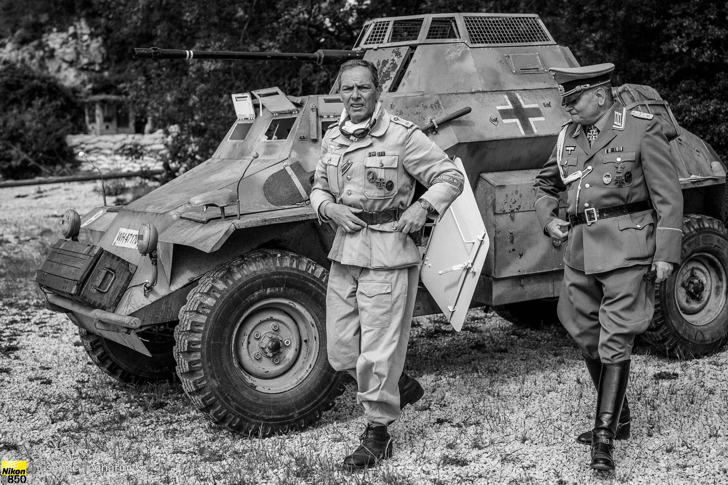 Armored and German soldiers