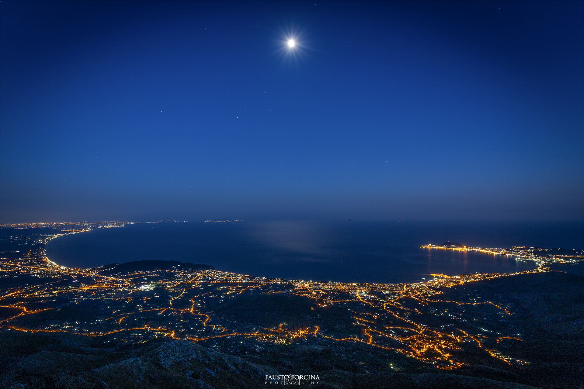 Luna piena sul Golfo di Gaeta