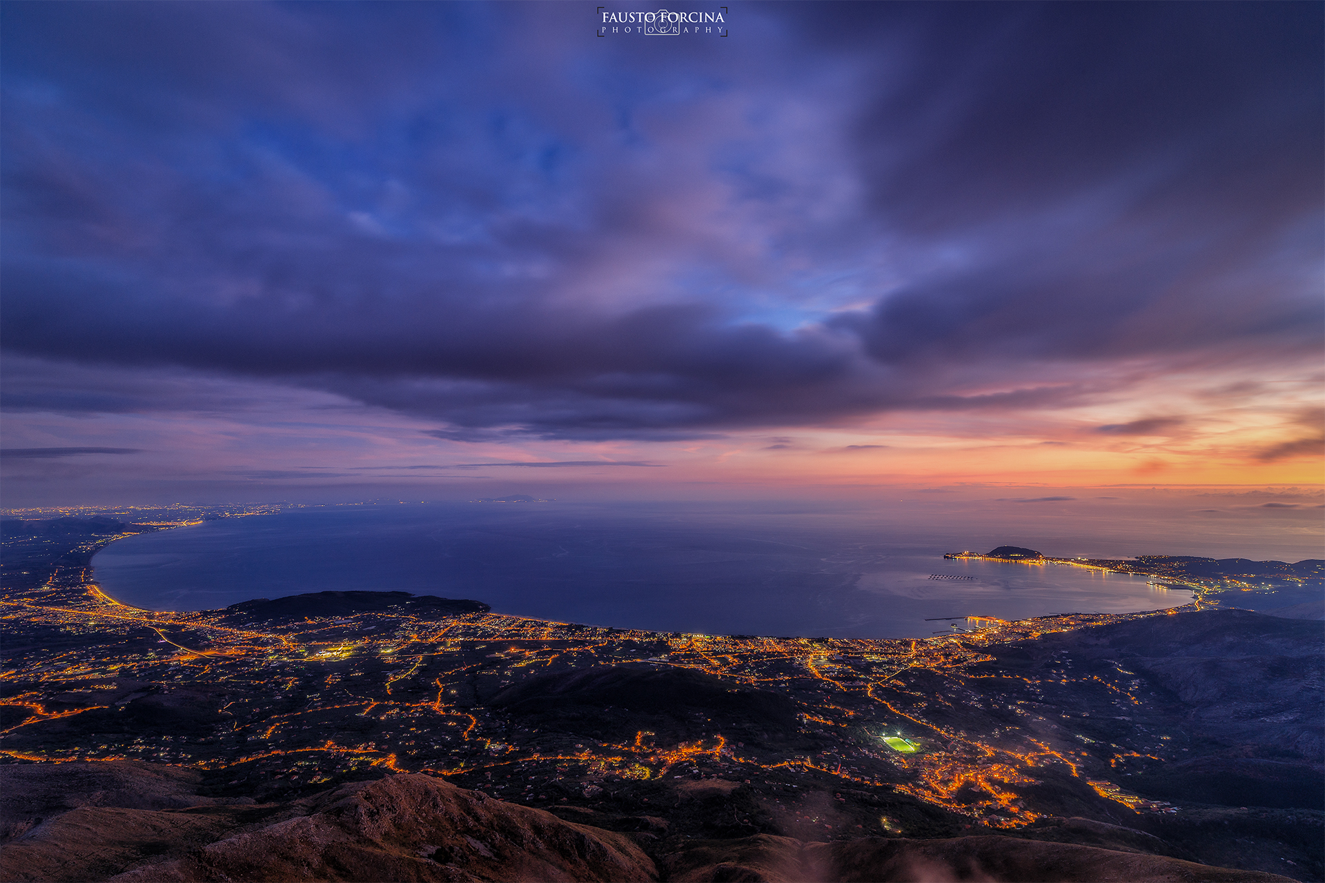 Il Golfo di Gaeta dal Redentore al Tramonto