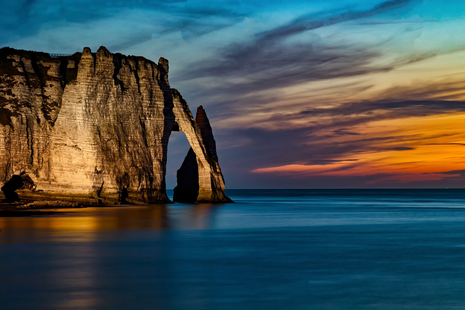 Falesia d'aval at dusk. Normandy