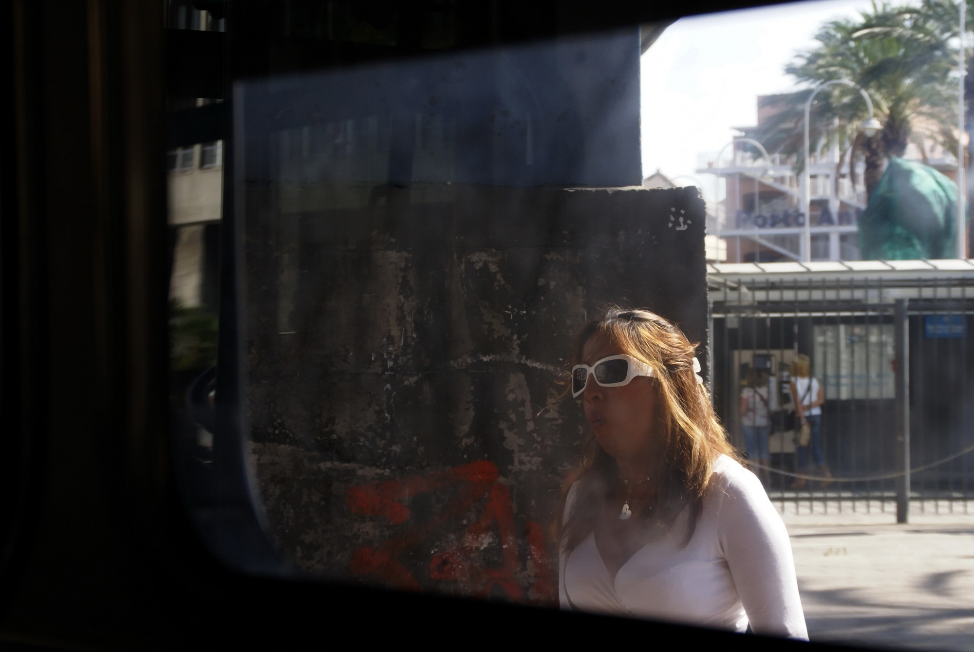 Looking out, from the bus window