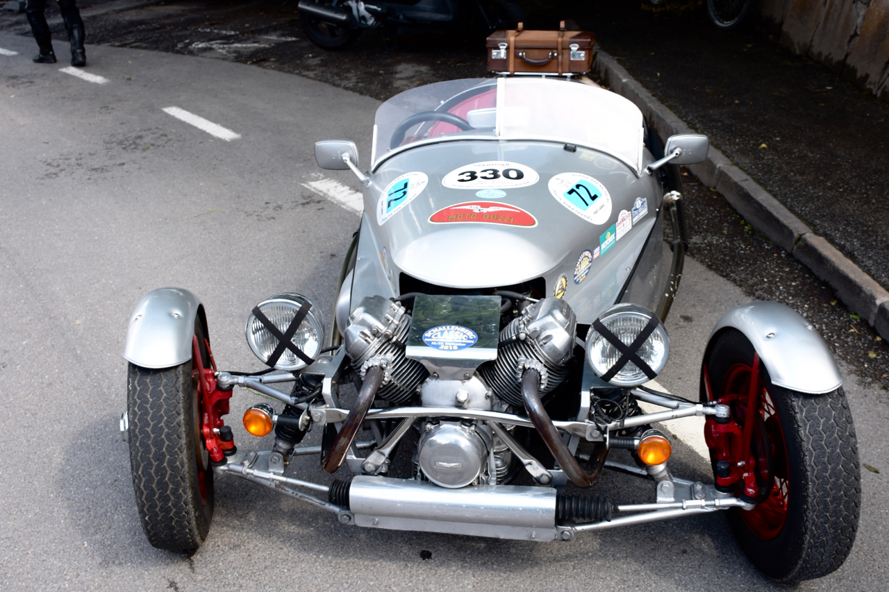 Riley sports car from Britain with Moto Guzzi