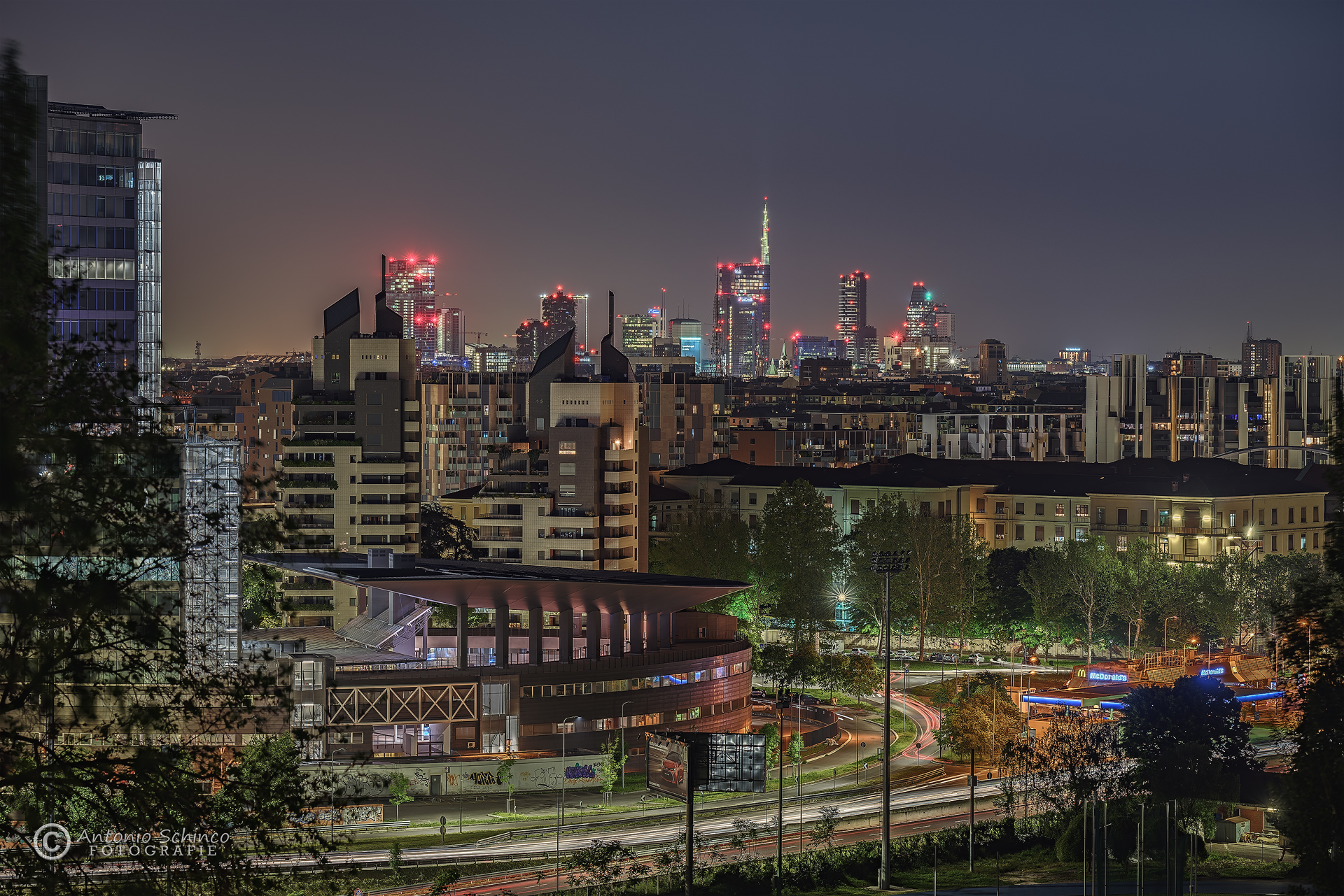 Night Skyline from the park Monte Stella